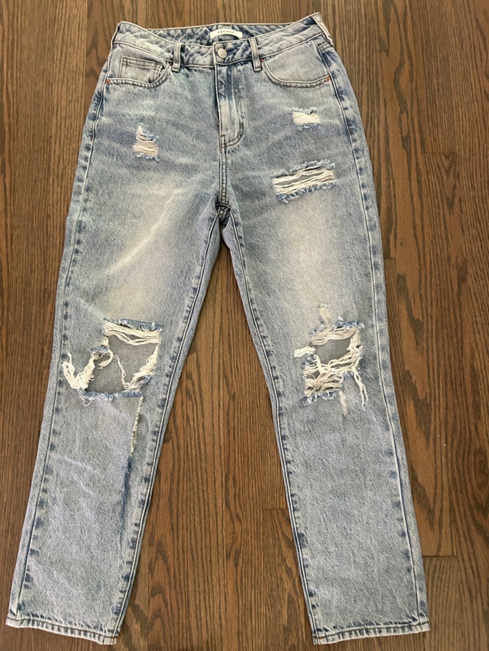 Pacsun 27 mom Jean Light Blue Distressed Women's Jeans